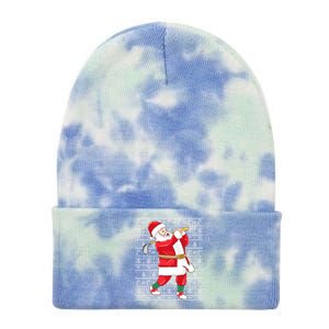 Golfing Santa Claus Golf Ugly Christmas Golfer Dad Funny Gift Tie Dye 12in Knit Beanie