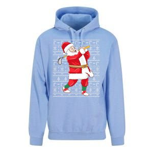 Golfing Santa Claus Golf Ugly Christmas Golfer Dad Funny Gift Unisex Surf Hoodie