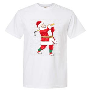 Golfing Santa Claus Golf Ugly Christmas Golfer Dad Funny Gift Garment-Dyed Heavyweight T-Shirt