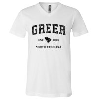 Greer South Carolina Sc Vintage Established Athletic Sports Design V-Neck T-Shirt