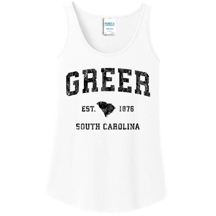 Greer South Carolina Sc Vintage Established Athletic Sports Design Ladies Essential Tank