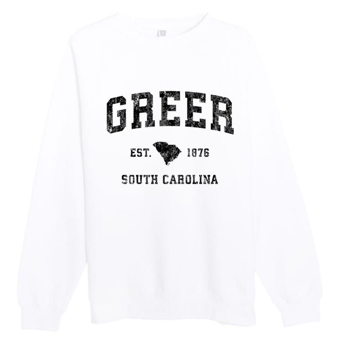 Greer South Carolina Sc Vintage Established Athletic Sports Design Premium Crewneck Sweatshirt