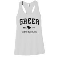 Greer South Carolina Sc Vintage Established Athletic Sports Design Women's Racerback Tank