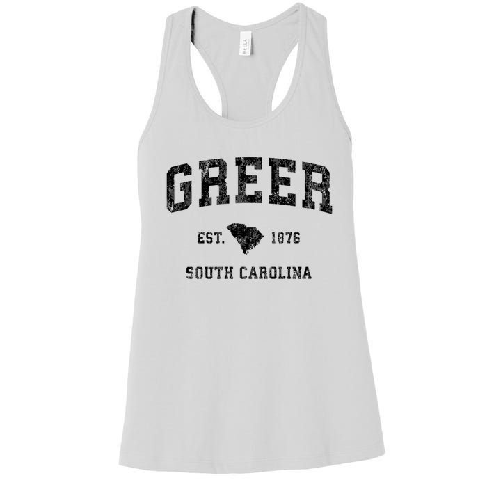 Greer South Carolina Sc Vintage Established Athletic Sports Design Women's Racerback Tank