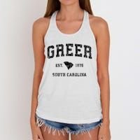 Greer South Carolina Sc Vintage Established Athletic Sports Design Women's Knotted Racerback Tank