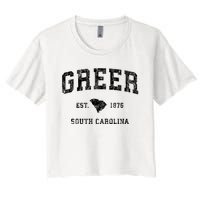 Greer South Carolina Sc Vintage Established Athletic Sports Design Women's Crop Top Tee