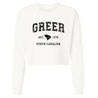 Greer South Carolina Sc Vintage Established Athletic Sports Design Cropped Pullover Crew