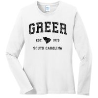 Greer South Carolina Sc Vintage Established Athletic Sports Design Ladies Long Sleeve Shirt