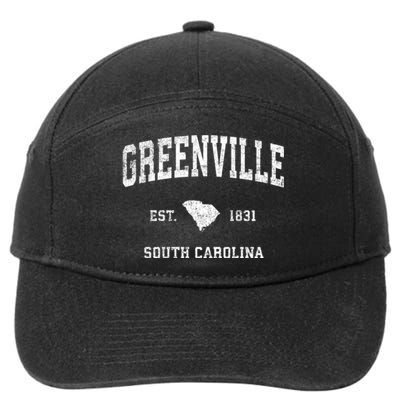 Greenville South Carolina Sc Vintage Sports Design 7-Panel Snapback Hat