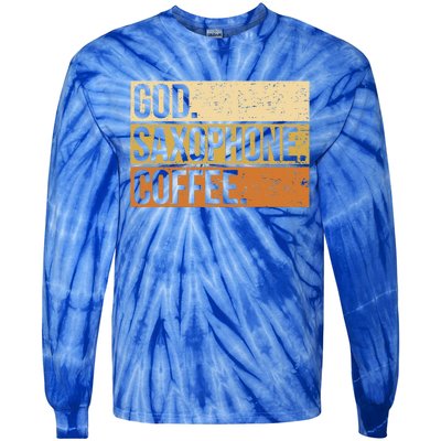 God Saxophone Coffee Saxophonist Saxist Sax Church Saxophone Tie-Dye Long Sleeve Shirt