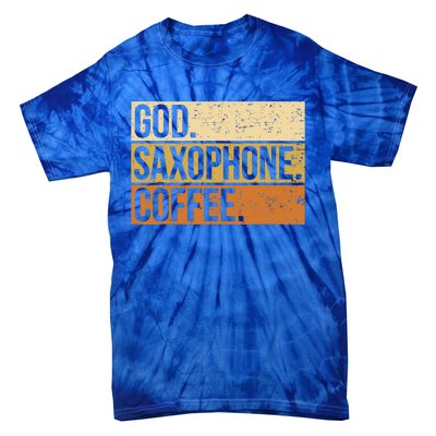 God Saxophone Coffee Saxophonist Saxist Sax Church Saxophone Tie-Dye T-Shirt