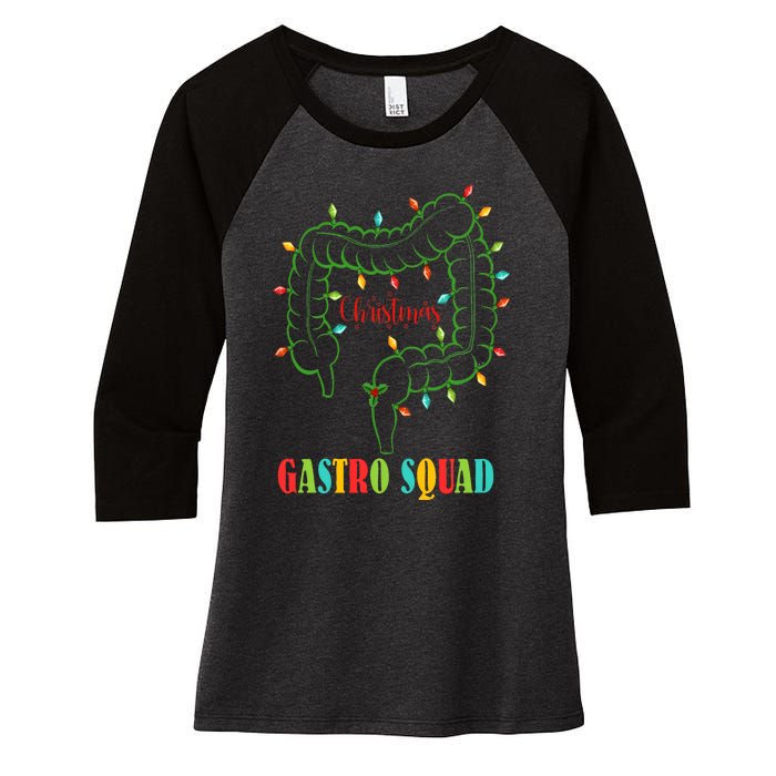 Gastro Squad Christmas Holiday Season Women's Tri-Blend 3/4-Sleeve Raglan Shirt