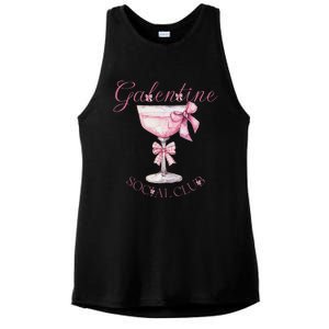 Galentine Social Club Valentines Day Coquette Bow Wine Ladies PosiCharge Tri-Blend Wicking Tank