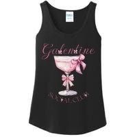 Galentine Social Club Valentines Day Coquette Bow Wine Ladies Essential Tank