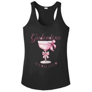 Galentine Social Club Valentines Day Coquette Bow Wine Ladies PosiCharge Competitor Racerback Tank