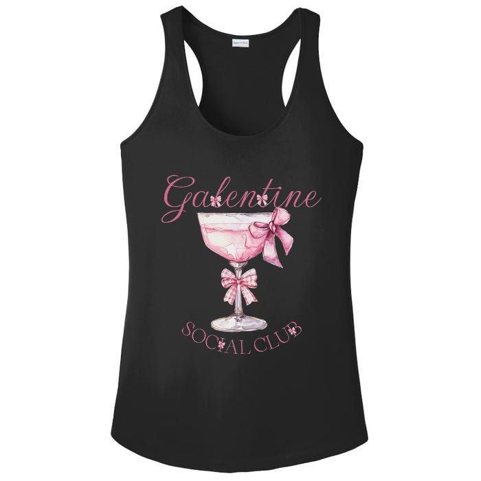 Galentine Social Club Valentines Day Coquette Bow Wine Ladies PosiCharge Competitor Racerback Tank