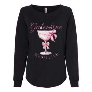 Galentine Social Club Valentines Day Coquette Bow Wine Womens California Wash Sweatshirt