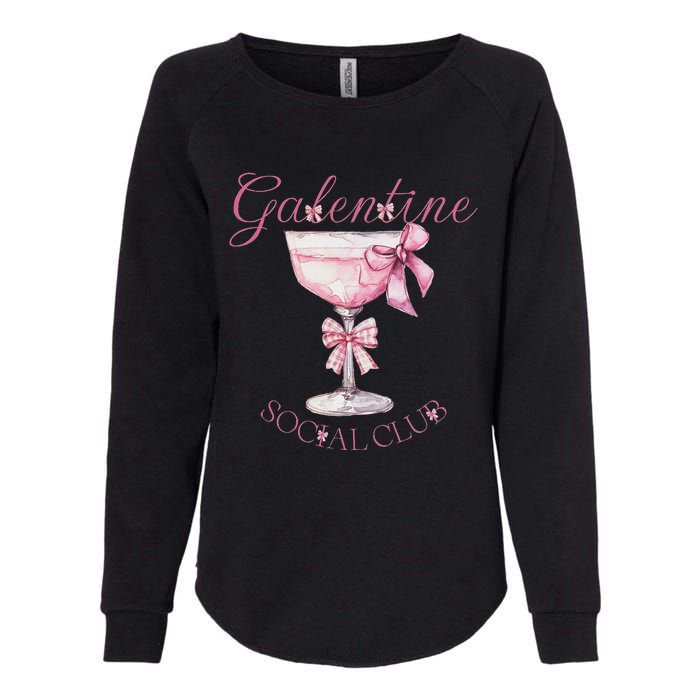 Galentine Social Club Valentines Day Coquette Bow Wine Womens California Wash Sweatshirt