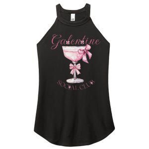 Galentine Social Club Valentines Day Coquette Bow Wine Women's Perfect Tri Rocker Tank