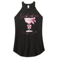 Galentine Social Club Valentines Day Coquette Bow Wine Women's Perfect Tri Rocker Tank