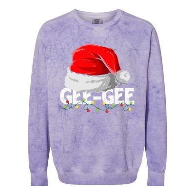 Geegee Santa Christmas Family Matching Pajamas Mama Xmas Great Gift Colorblast Crewneck Sweatshirt