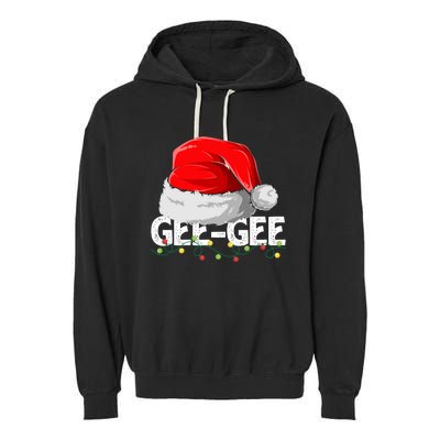 Geegee Santa Christmas Family Matching Pajamas Mama Xmas Great Gift Garment-Dyed Fleece Hoodie