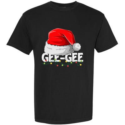 Geegee Santa Christmas Family Matching Pajamas Mama Xmas Great Gift Garment-Dyed Heavyweight T-Shirt