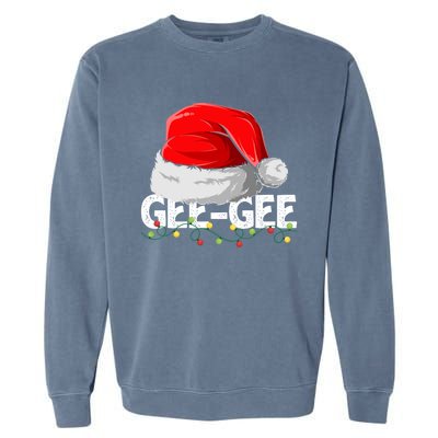 Geegee Santa Christmas Family Matching Pajamas Mama Xmas Great Gift Garment-Dyed Sweatshirt