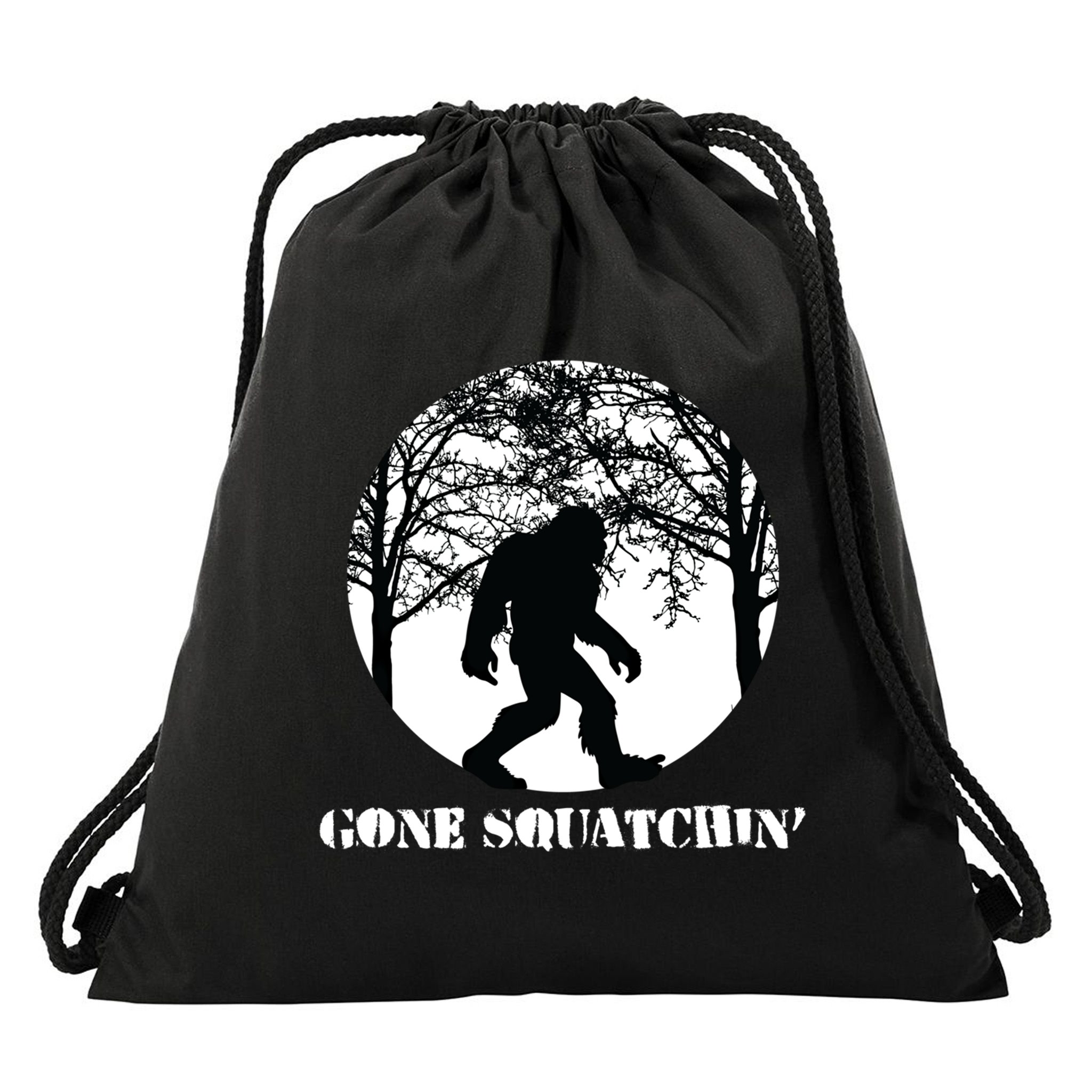 Gone Squatchin Cryptid Sasquatch Bigfoot Hunter Great Gift Drawstring Bag