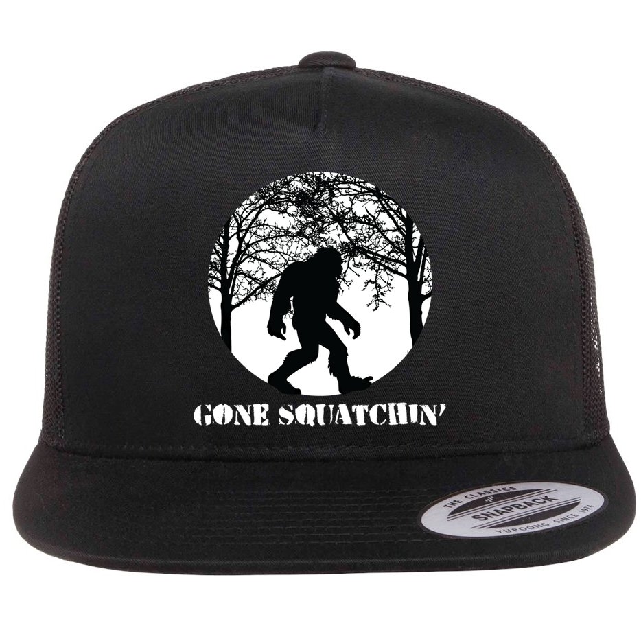 Gone Squatchin Cryptid Sasquatch Bigfoot Hunter Great Gift Flat Bill Trucker Hat