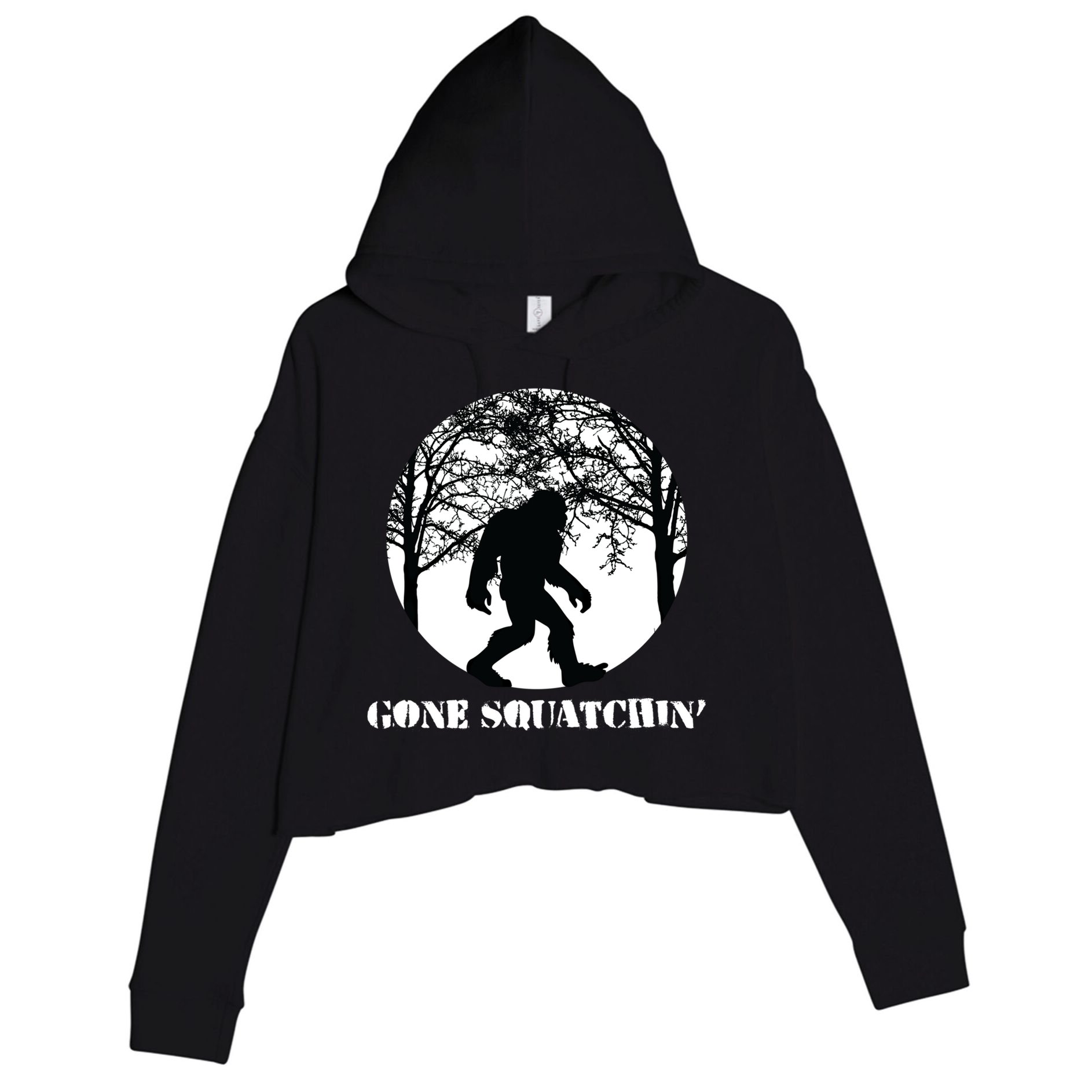 Gone Squatchin Cryptid Sasquatch Bigfoot Hunter Great Gift Crop Fleece Hoodie