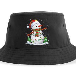 Golf Snowman Christmas Pajama Sport Ball Funny Golf Club Sustainable Bucket Hat