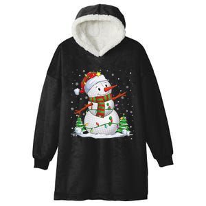 Golf Snowman Christmas Pajama Sport Ball Funny Golf Club Hooded Wearable Blanket