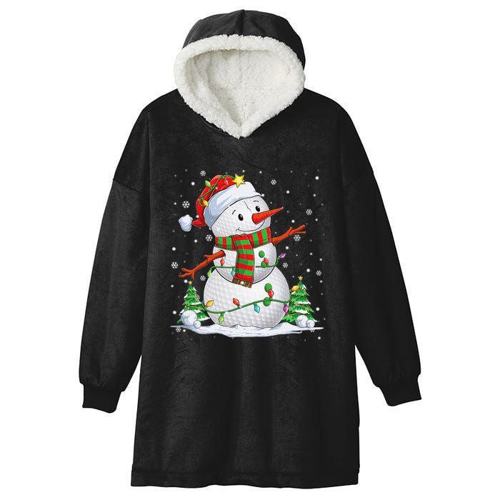 Golf Snowman Christmas Pajama Sport Ball Funny Golf Club Hooded Wearable Blanket