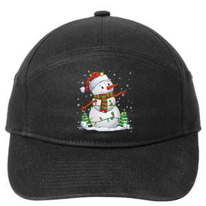 Golf Snowman Christmas Pajama Sport Ball Funny Golf Club 7-Panel Snapback Hat