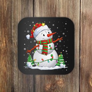 Golf Snowman Christmas Pajama Sport Ball Funny Golf Club Coaster