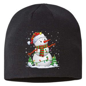 Golf Snowman Christmas Pajama Sport Ball Funny Golf Club Sustainable Beanie