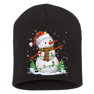 Golf Snowman Christmas Pajama Sport Ball Funny Golf Club Short Acrylic Beanie