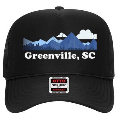 Greenville South Carolina Blue Ridge Mountains High Crown Mesh Back Trucker Hat