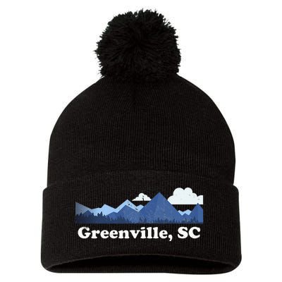 Greenville South Carolina Blue Ridge Mountains Pom Pom 12in Knit Beanie