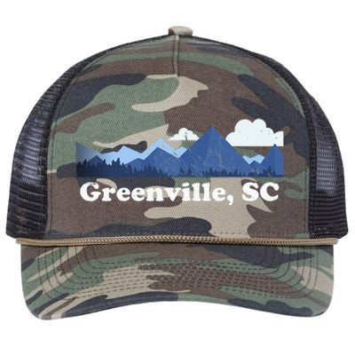 Greenville South Carolina Blue Ridge Mountains Retro Rope Trucker Hat Cap