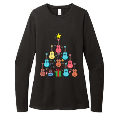 Guitars Snowball Christmas Tree Merry Xmas Boys Gift Womens CVC Long Sleeve Shirt