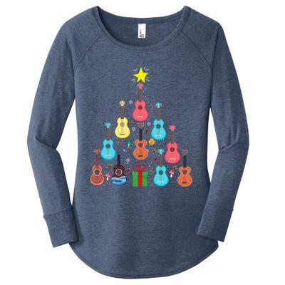 Guitars Snowball Christmas Tree Merry Xmas Boys Gift Women's Perfect Tri Tunic Long Sleeve Shirt