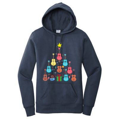 Guitars Snowball Christmas Tree Merry Xmas Boys Gift Women's Pullover Hoodie