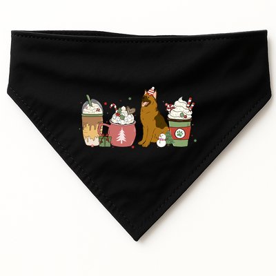Ger Shepherd Coffee Winter Christmas Dog Mom Holiday Gift USA-Made Doggie Bandana