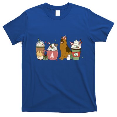 Ger Shepherd Coffee Winter Christmas Dog Mom Holiday Gift T-Shirt