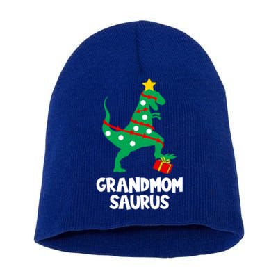 Grandmom Saurus Christmas Star Family Matching Dinosaur Gift Short Acrylic Beanie