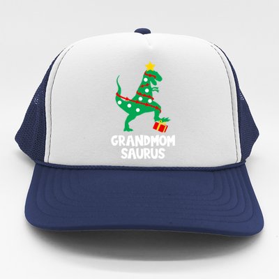 Grandmom Saurus Christmas Star Family Matching Dinosaur Gift Trucker Hat