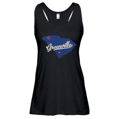 Greenville South Carolina SC Map Ladies Essential Flowy Tank