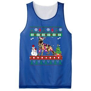 Ger Shepherd Christmas Lights Funny Xmas Dog Gift Mesh Reversible Basketball Jersey Tank